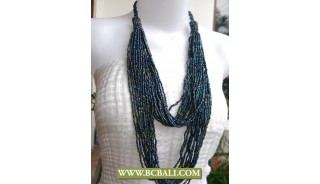 Paua Beads Layer Necklaces Multi Strand